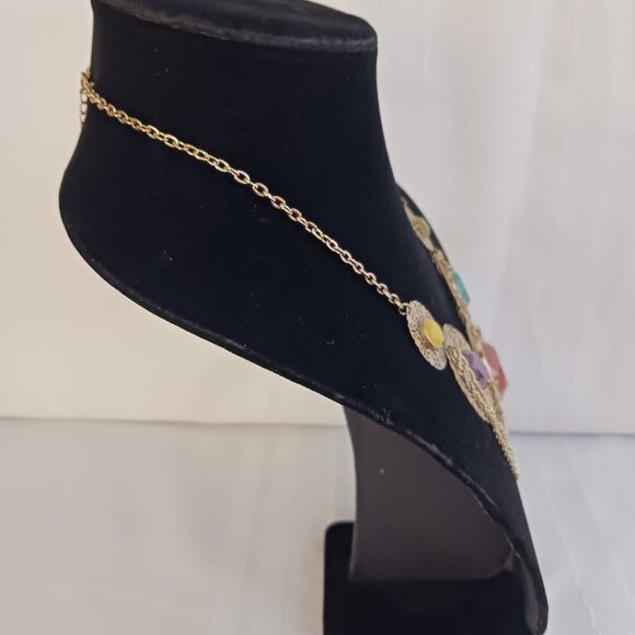 Gold Tone Necklace, Brooch and Earrings Set - Picture 3 of 10